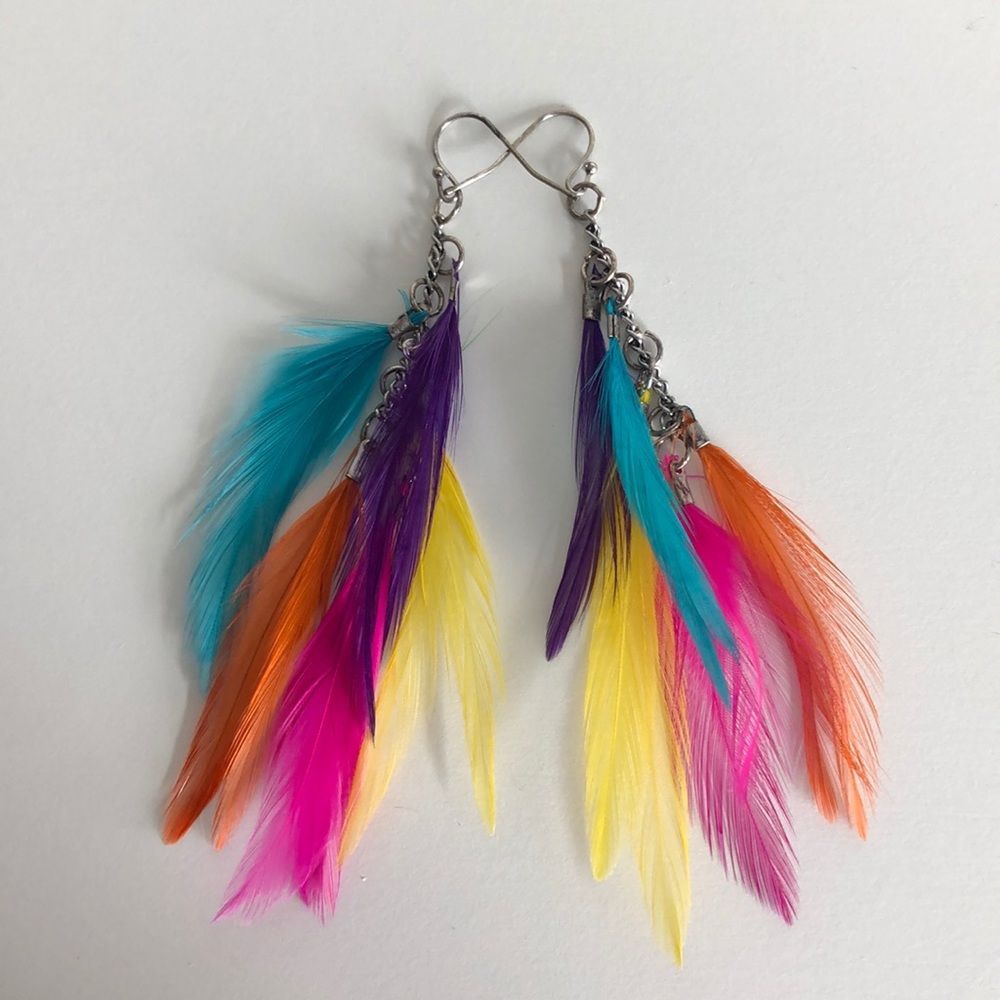 Colorful Feather Earrings